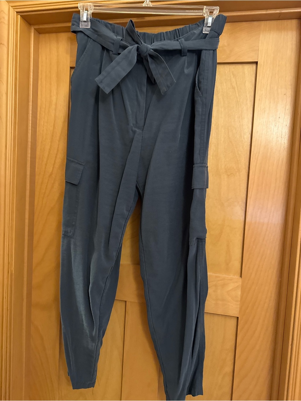 High-Rise Paperbag Cargo Tapered Pant - Slate Blue